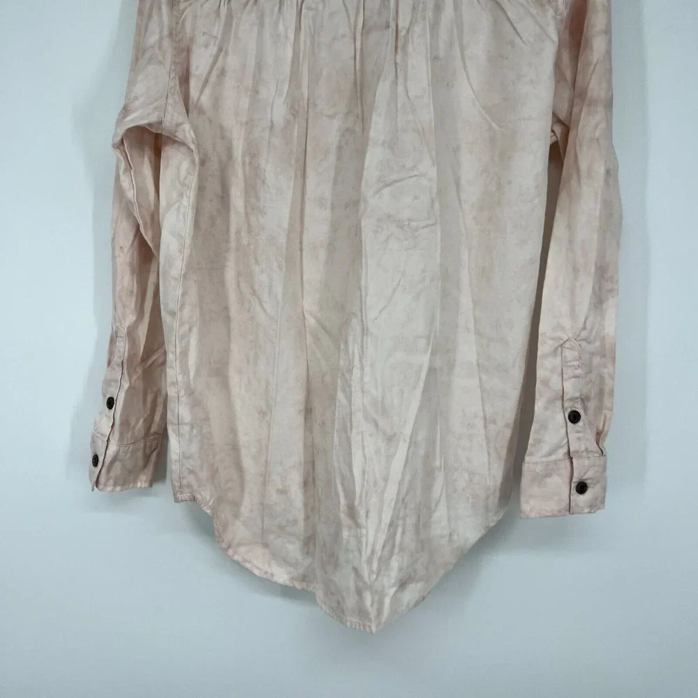 Universal Thread Shirt Pink Tie Dye Popover Button Down Long Sleeve - Picture 10 of 11